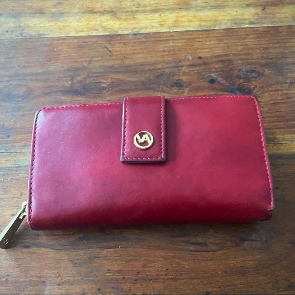 Valentina Red Leather Wallet NWOT